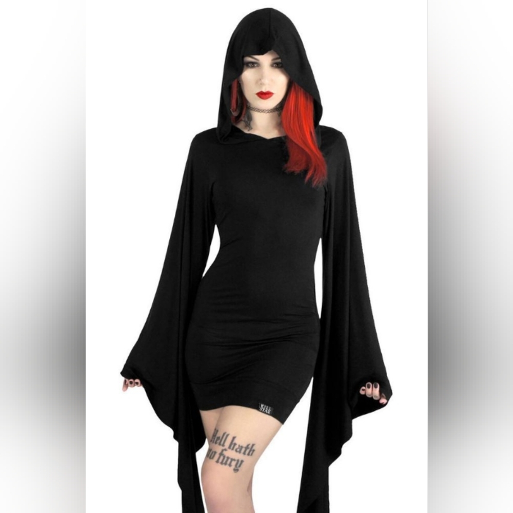 Sorceress Dress KILLSTAR Size: S Black (WITH HOOD)